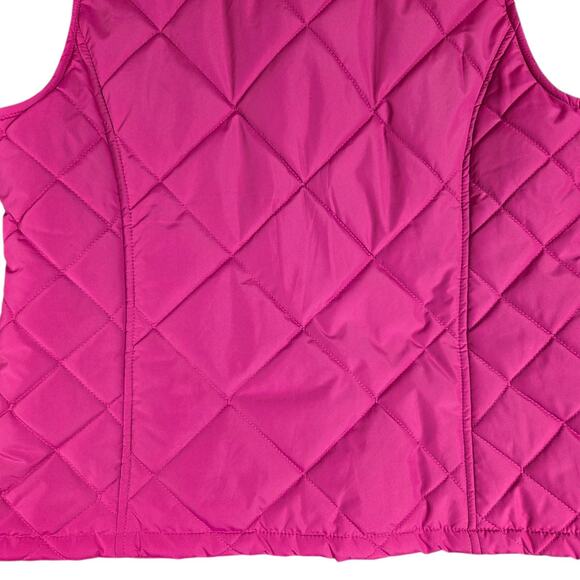 Ralph Lauren Pink Full Zip Quilted Puffer Vest Women’s Size Large Bright - Picture 8 of 12